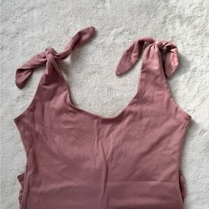 Lulu's Pink Tie-Strap Bodysuit